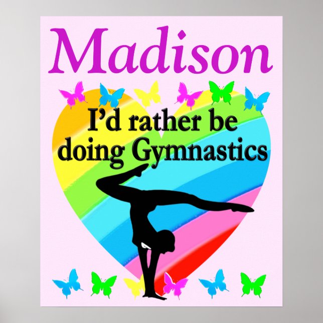 LOVE GYMNASTICS PERSONALIZED GYMNAST POSTER (Front)
