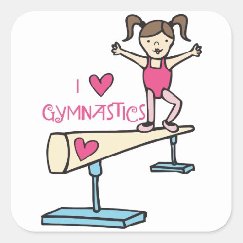 Love Gymnastics Square Sticker