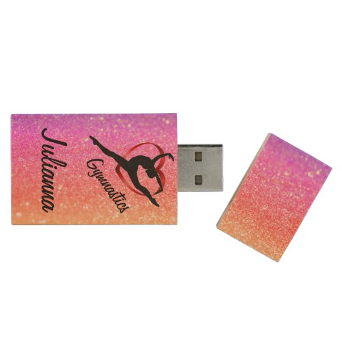 Love Gymnastics  Wood Flash Drive