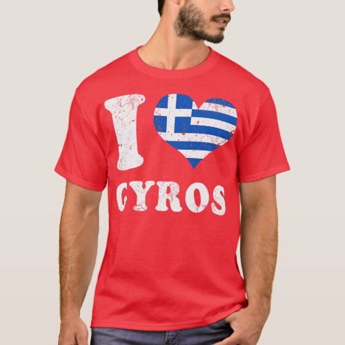 Love Gyros Greek Food Greece Flag T_Shirt