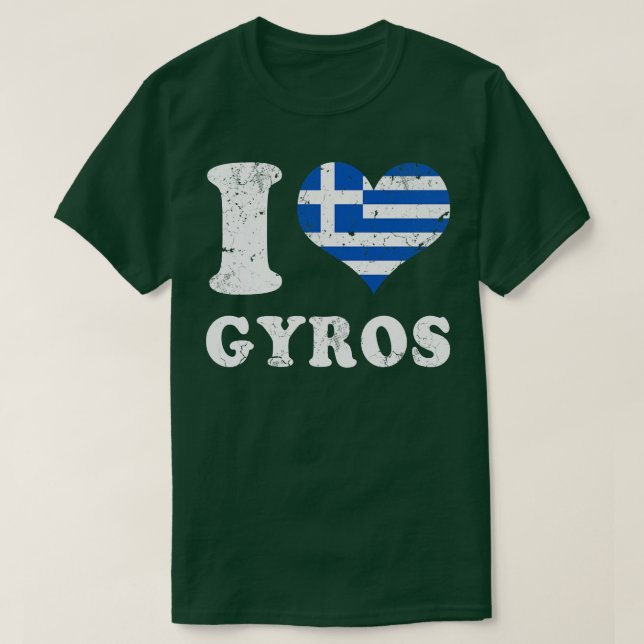 Love Gyros Greek Food Greece Flag T-Shirt (Design Front)