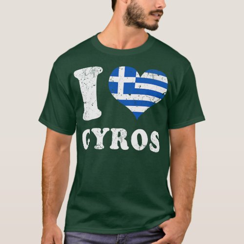 Love Gyros Greek Food Greece Flag T_Shirt