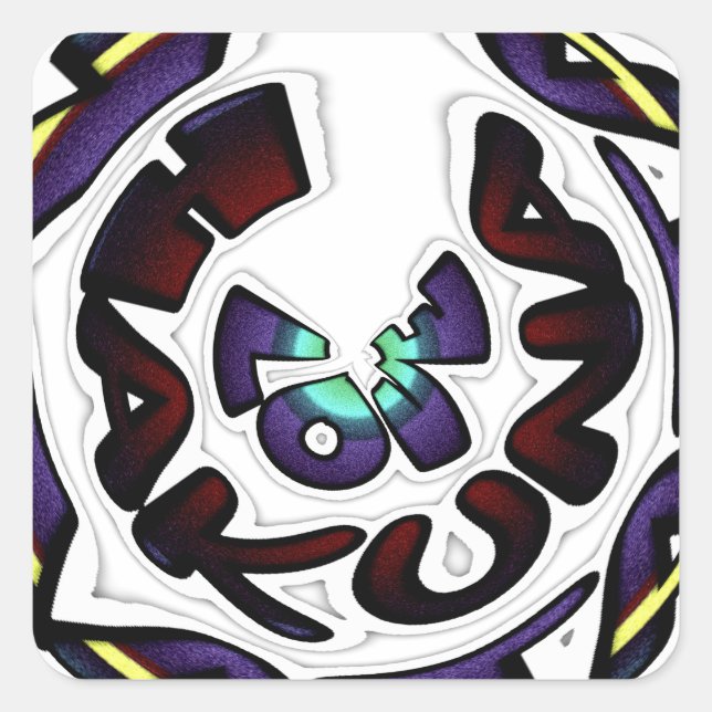 Love Hakuna Matata Art Print Square Sticker (Front)