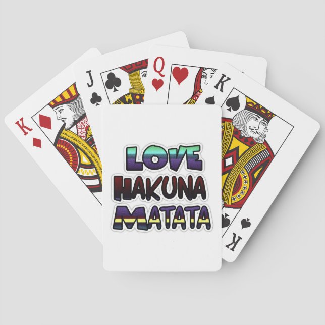 Love Hakuna Matata Gifts Poker Cards (Back)