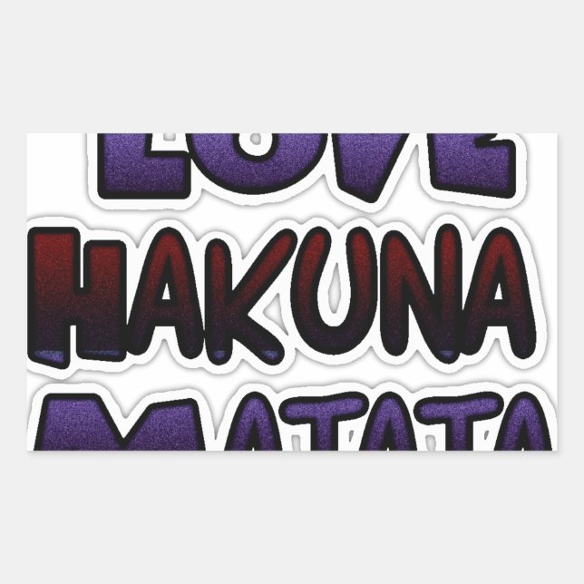 Love Hakuna Matata Gifts Rectangular Sticker (Front)