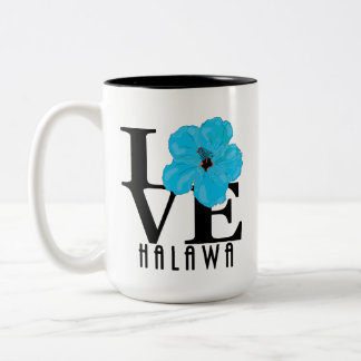 LOVE Halawa Blue Hibiscus 15oz Two-Tone Coffee Mug