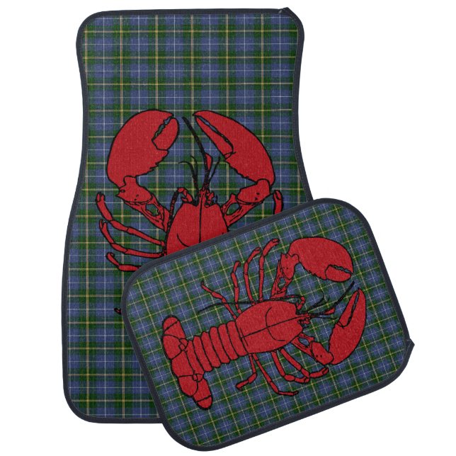 Love Halifax Nova Scotia tartan lobster car mats (Set)