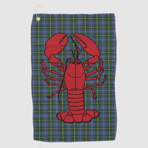 Love Halifax Nova Scotia tartan lobster golf towel