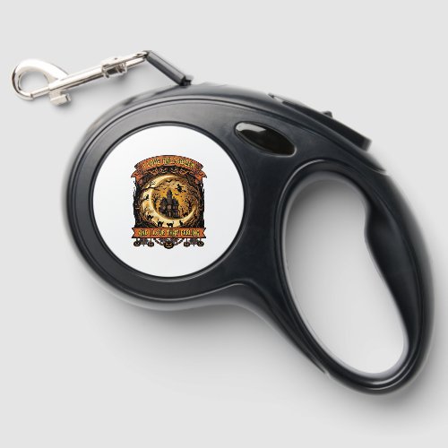 Love Halloween Haunted House Crescent Moon Black C Retractable Pet Leash