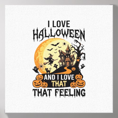 Love Halloween Haunted House Moon Witch Pumpkins_1 Canvas Photo Tile