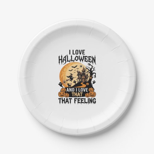 Love Halloween Haunted House Moon Witch Pumpkins_1 Paper Plates