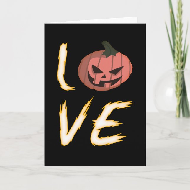 Love Halloween Pumpkin Scary Gift Card (Front)