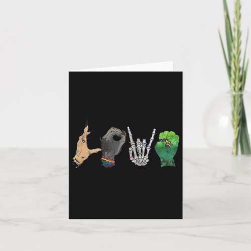 Love Halloween Sign Language Monster Hand Hallowee Card