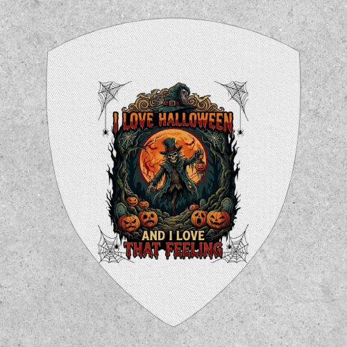 Love Halloween Skeleton Scarecrow Full Moon Pumpki Patch