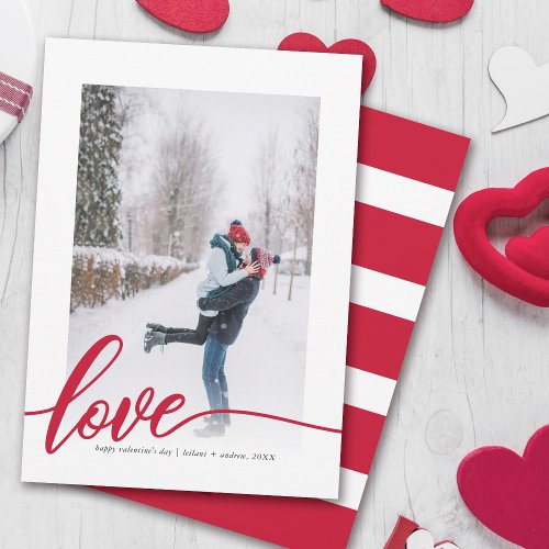Love Hand_Lettered Photo Valentines Day Holiday Card