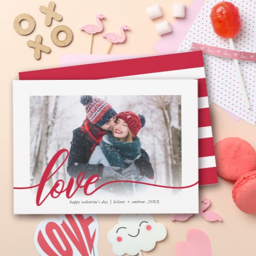 Love Hand_Lettered Photo Valentines Holiday Card