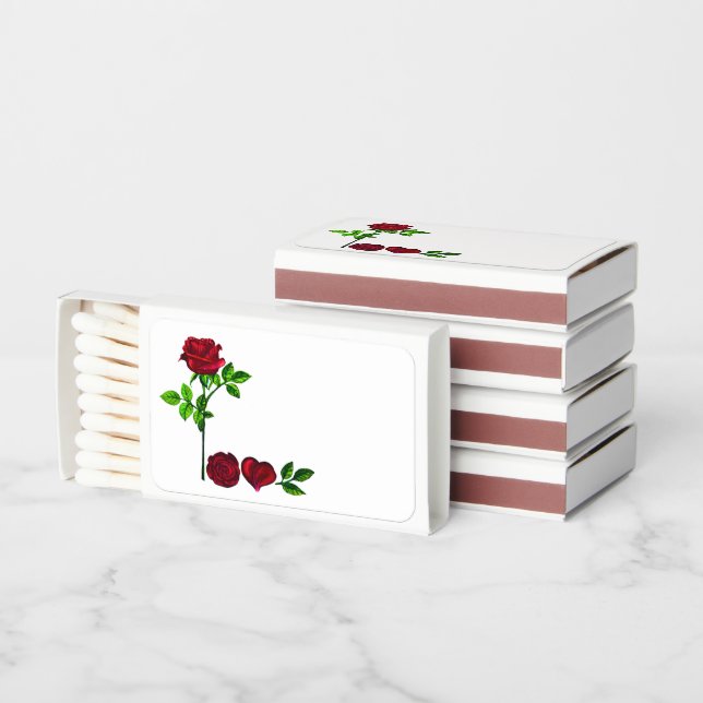 LOVE - Hand-Painted Rose Wedding Matchbox  Matchboxes (Stacked)