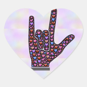 Love Hand Sign heart sticker
