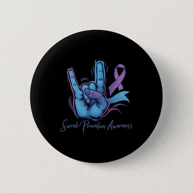 Love Hand Sign Suicide Prevention Awareness Week S Button (Front)