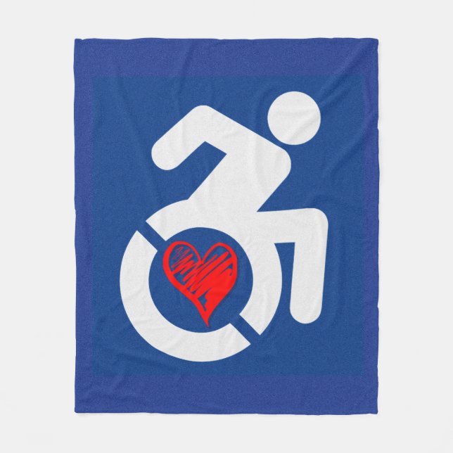Love Handicapped Fleece Blanket (Front)