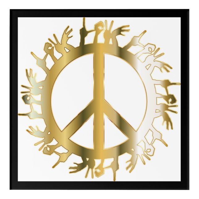 LOVE HANDS PEACE SIGN ACRYLIC PRINT (Front)