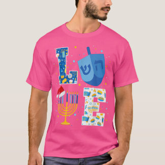 Love Hanukkah Decorations Dreidel Menorah Chanukah T-Shirt