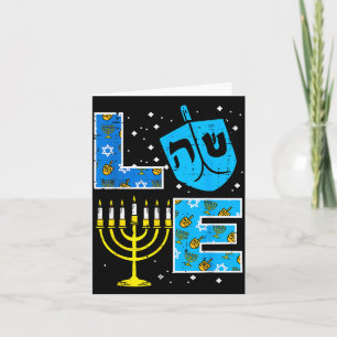 Love Hanukkah Dreidel Menorah Jewish Chanukah Men Card