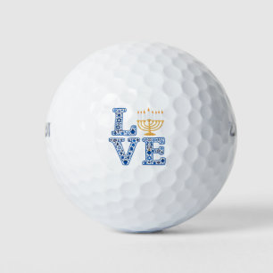 Love Hanukkah Jewish Holiday Menorah  Golf Balls