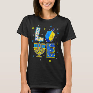 Love Hanukkiah Menorah Jew Hanukkah Chanukah Men W T-Shirt