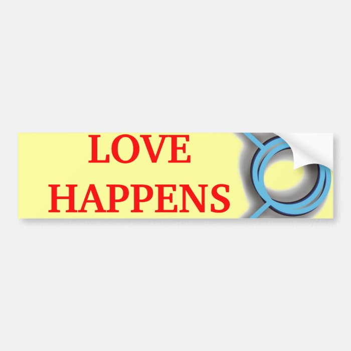 LOVE HAPPENS BUMPER STICKER