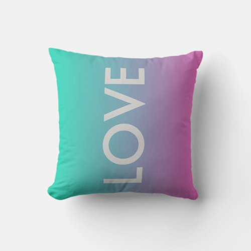 Love  Happiness MoDern Chic Beachy Colorful Throw Pillow
