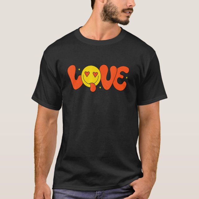 LOVE HAPPY FACE LOVE MERCH PEACE AND HAPPINESS T-Shirt (Front)