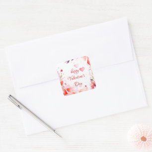 Love   Happy Valentine's Day Square Sticker