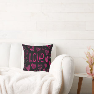 Love, Happy Valentines Day Throw Pillow