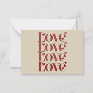 Love Happy Valentine's Day Valentine Couple Note Card