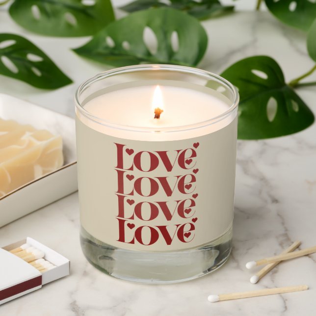 Love Happy Valentine's Day Valentine Couple  Scented Candle (Lit)