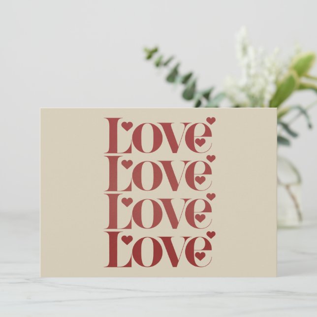 Love Happy Valentine's Day Valentine Couple  Thank You Card (Standing Front)