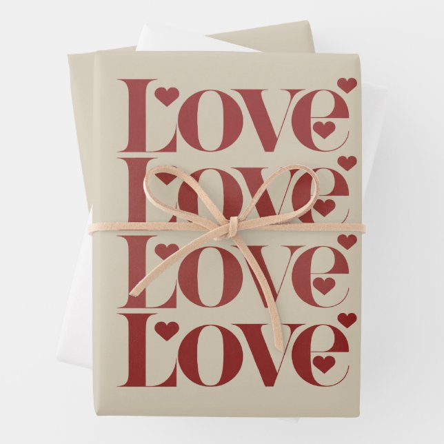 Love Happy Valentine's Day Valentine Couple  Wrapping Paper Sheets (In situ)