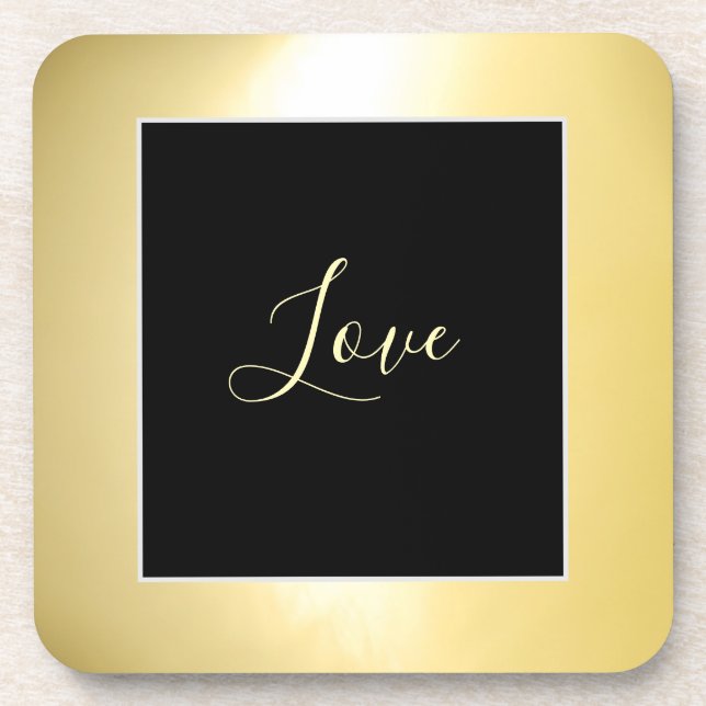 "Love" Hard plastic  Beverage Coaster (Front)