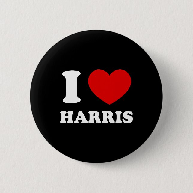 Love Harris I Heart Harris Funny First Name Harris Button (Front)