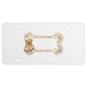 Love Has Four Paws Watercolor Dog Bone License Pla Plate