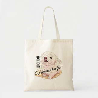 Love has Fur Bichon Tote Bag