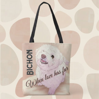 Love has Fur Bichon Tote Bag