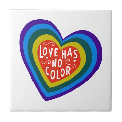 Love Has No Color Anti_RacismDiscrimination Ceramic Tile