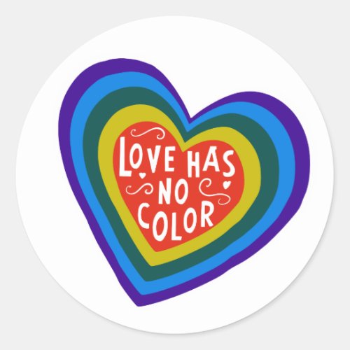 Love Has No Color Anti_RacismDiscrimination Classic Round Sticker