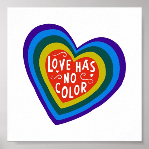 Love Has No Color Anti_RacismDiscrimination Poster