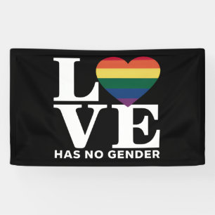 Love Has No Gender LGBTQ Rainbow Pride Month Banner