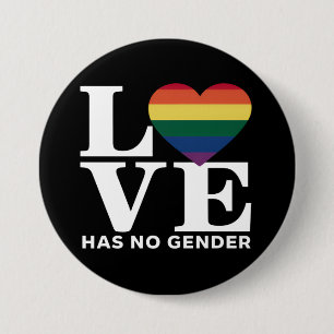 Love Has No Gender LGBTQ Rainbow Pride Month Button