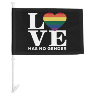 Love Has No Gender LGBTQ Rainbow Pride Month Car Flag