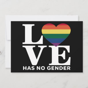 Love Has No Gender LGBTQ Rainbow Pride Month Invitation